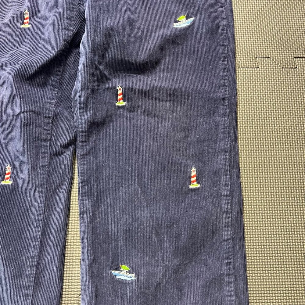 Vineyard Vines Mens Navy Corduroy Pants 32x30 Lighthouse & Boat Embroidery Coast - Picture 4 of 5